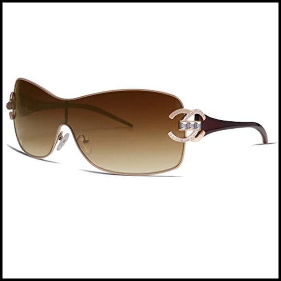 Y2K Oversized Wrap Around Sunglasses Trendy Frameless Shield Glasses Fashion main image 6